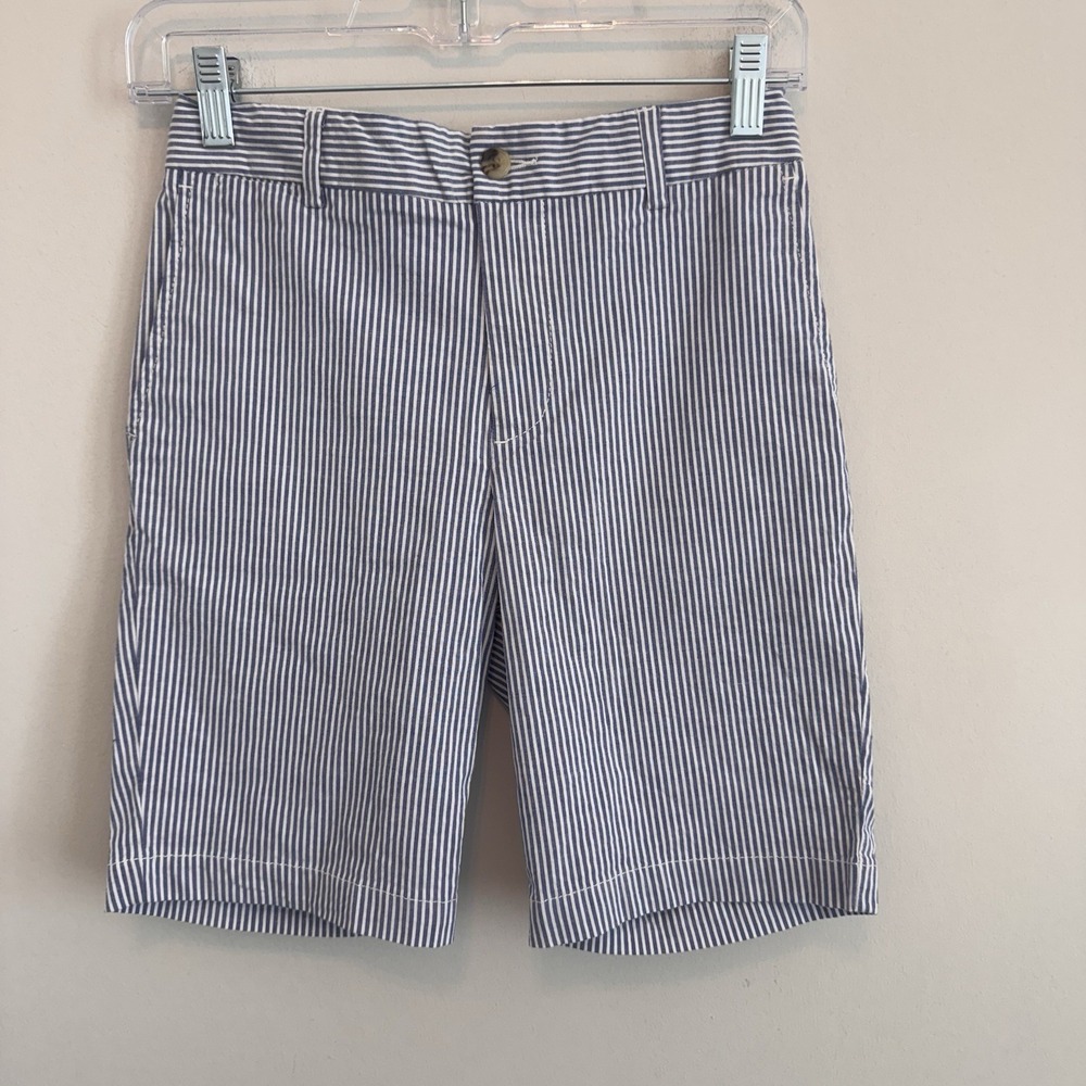 Polo Ralph Lauren Boys Seersucker Shorts Size 12 Blue White Stripe NWT $59.50